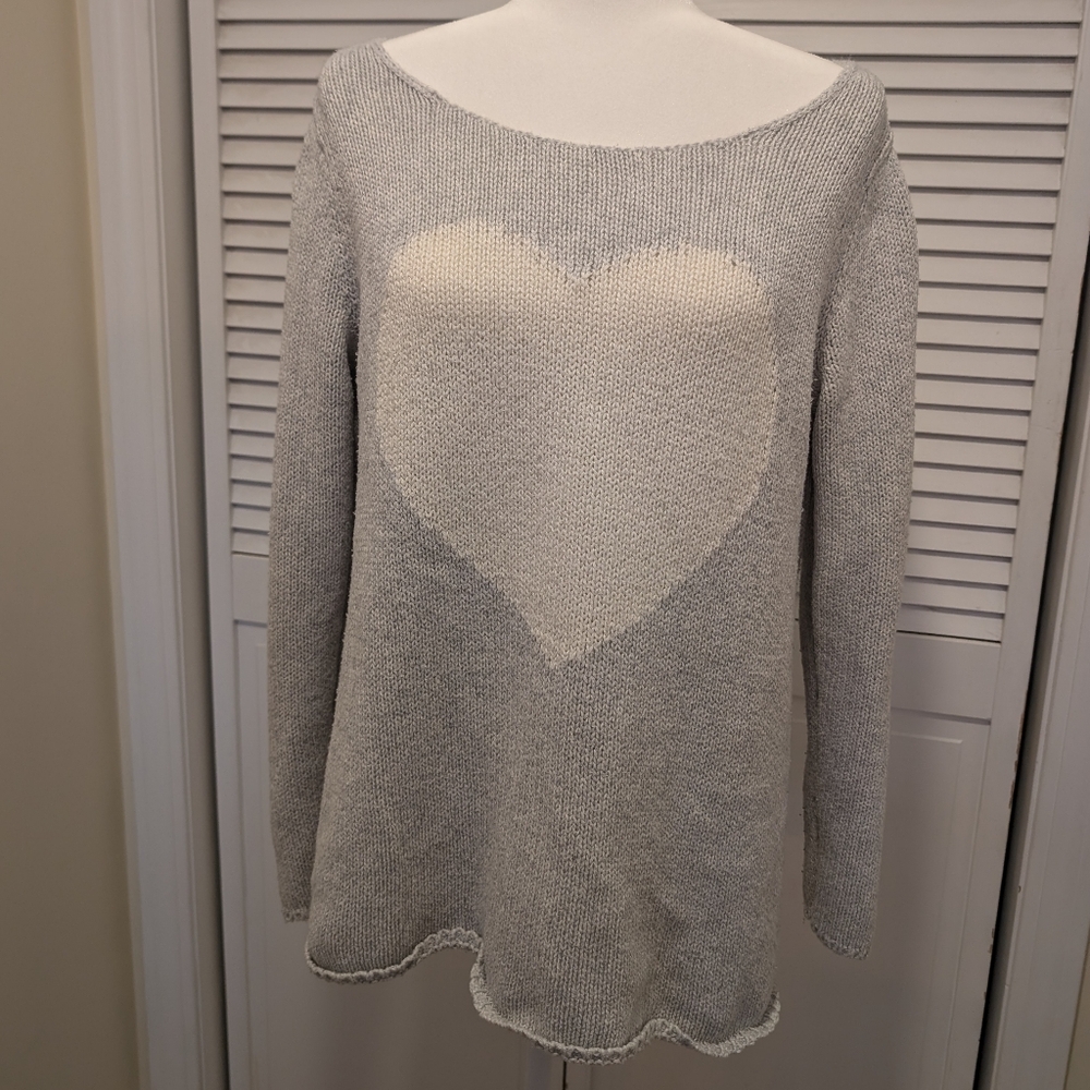 Gray Heart Sweater